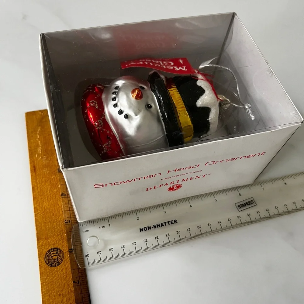 Mercury Glass Snowman Head Christmas Ornament Department 56 Oversized New in box